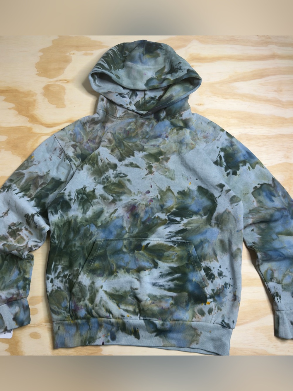 Anna Joyce x Canary Hand Dyed Watercolor Art Hoodie Sz M